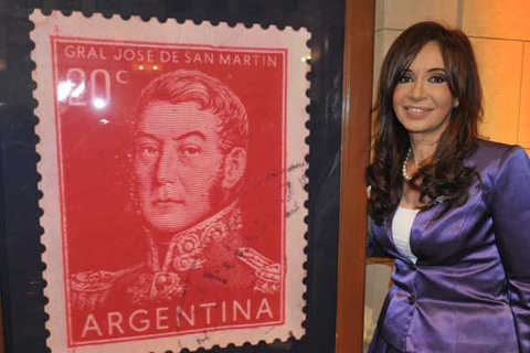 Cristina Kirchner y Estampillas de San Martín 