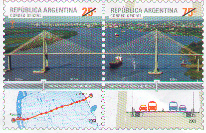 Puente Rosario - Victoria en los Sellos Postales
