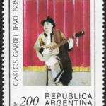 Carlos Gardel con guitarra (1890-1935) - Año 1985